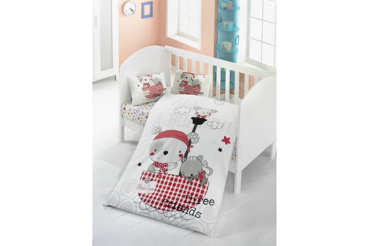 Bäddset Victoria Baby 4-dels Ranforce - Vit|Svart|Röd|Grå - Textil & mattor - Sängkläder