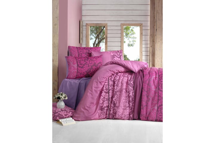 Bäddset Victoria Dubbelt 4-dels - Röd|Rosa - Textil & mattor - Sängkläder