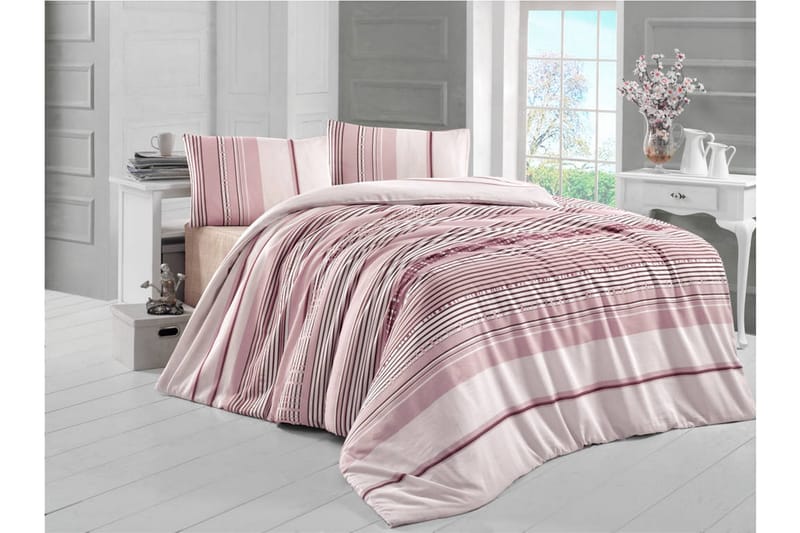 Bäddset Victoria Dubbelt 4-dels - Rosa - Textil & mattor - Sängkläder