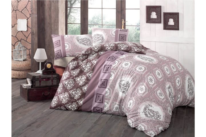 Bäddset Victoria Dubbelt 4-dels - Rosa/Brun/Vit/Beige - Textil & mattor - Sängkläder