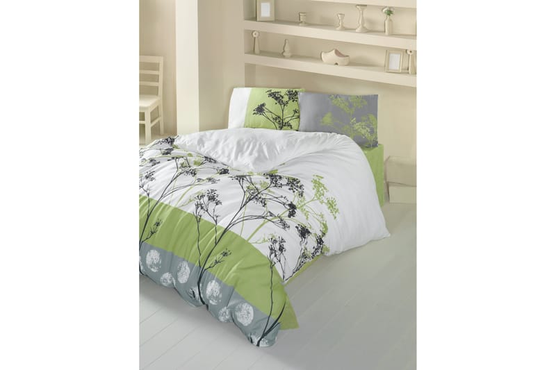 Bäddset Victoria Enkelt 3-dels - Grön|Vit|Grå|Svart - Textil & mattor - Sängkläder
