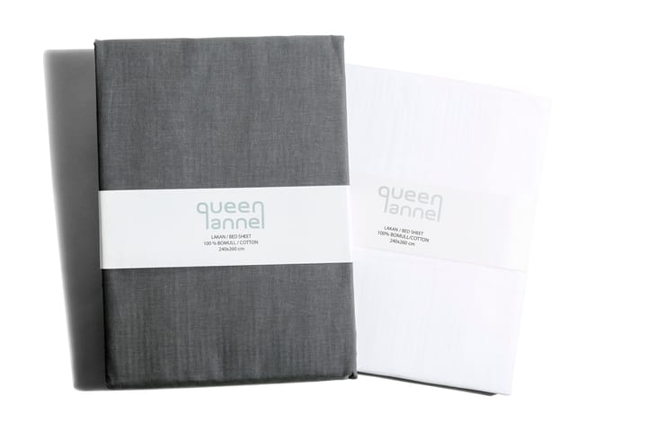 Dra-på-lakan Queen Anne Tvåskaft 200x120 Vit - Grå - Textil & mattor - Badrumstextil