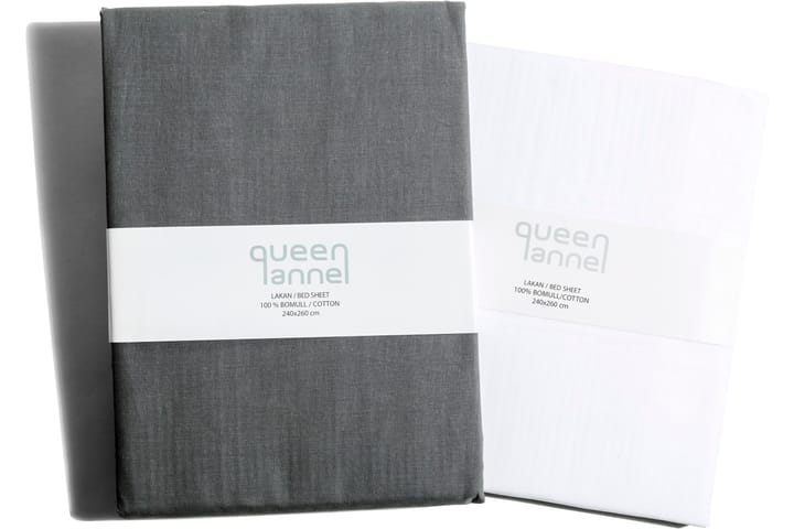 Underlakan Queen Anne Tvåskaft 260x180 Vit - Grå - Textil & mattor - Sängkläder