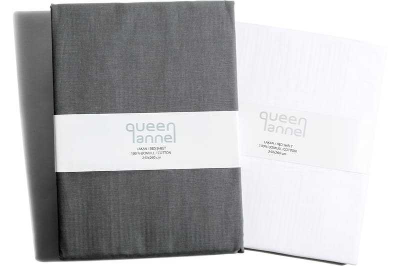 Underlakan Queen Anne Tvåskaft 260x240 Vit - Grå - Textil & mattor - Sängkläder