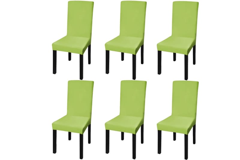 Rakt elastiskt stolsöverdrag 6 st grön - Grön - Textil & mattor - Tyg - Möbeltyg - Möbelöverdrag innemöbler - Stolsöverdrag