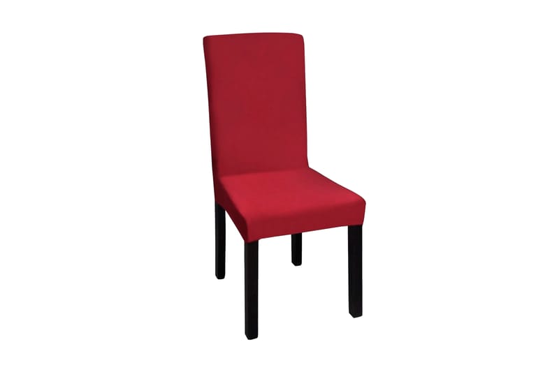 Stolsöverdrag rak modell stretch 6 st vinröd - Vinröd - Möbler - Fåtölj & stolar - Matstol & köksstol