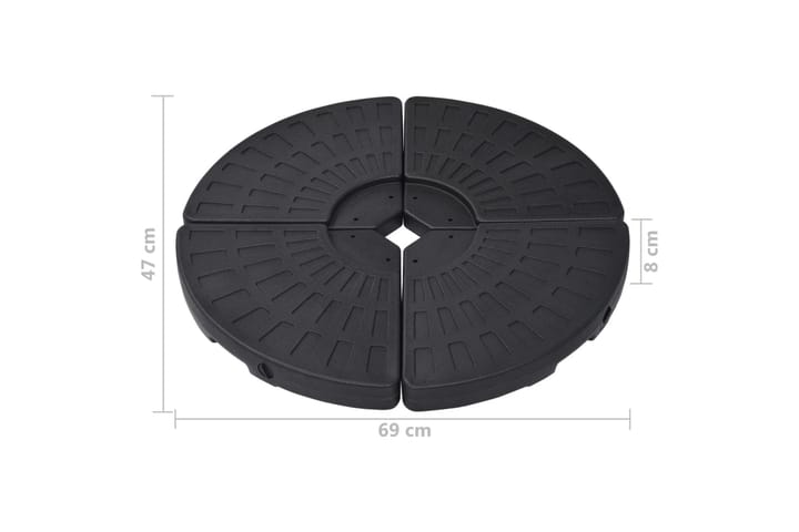 Paraollfot fläktformad 4 st svart - Svart - Utemöbler & utemiljö - Övrigt utemöbler - Tillbehör utemöbler - Parasollfot