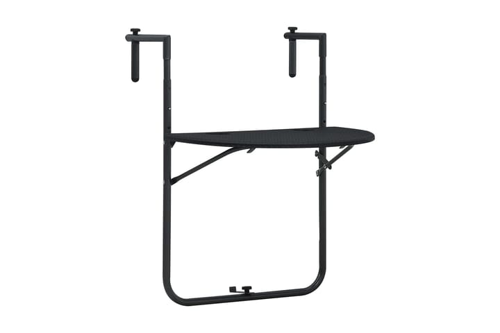 Balkongbord svart 60x64x83,5 cm plast konstrotting