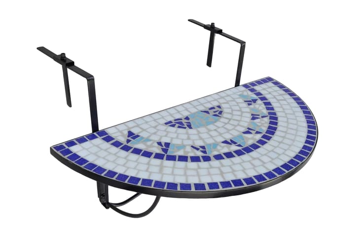 Hängande balkongbord blå och vit mosaik - Flerfärgad - Utemöbler & utemiljö - Utestol & trädgårdsstol - Matstol & karmstol utomhus