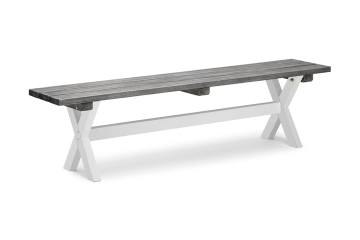 Bänk Shabby Chic Grå/Vit - 40x180 cm - Utemöbler - Utebord - Picknickbord