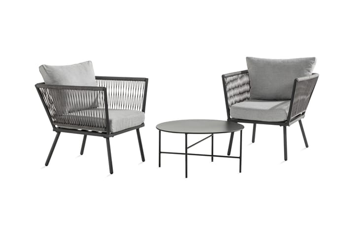 Cafeset Torino - Svart|Grå - Utemöbler - Balkongmöbler - Matgrupper för balkong
