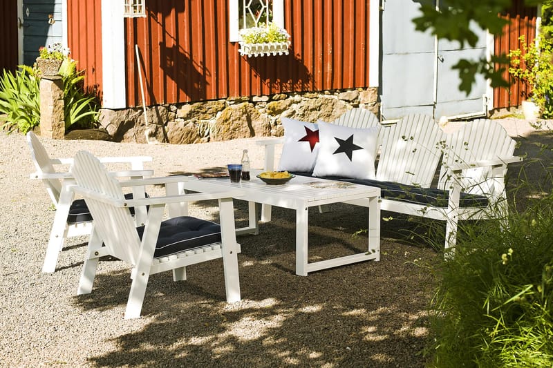 Hillerstorp Gotland Soffgrupp Bord+Bullerö Soffa+2 Fåtöljer - Vit - Utemöbler & utemiljö - Loungemöbler - Loungeset & loungegrupp