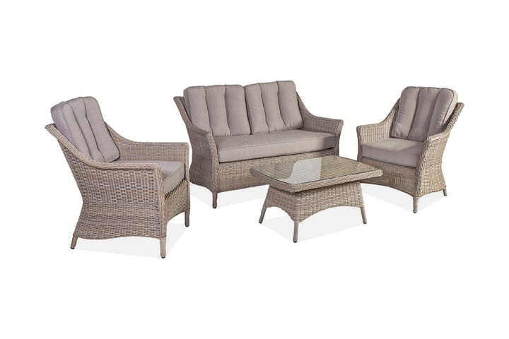 Set PACIFIC med kuddar bord soffa och 2 stolar - Utemöbler & utemiljö - Loungemöbler - Loungeset & loungegrupp