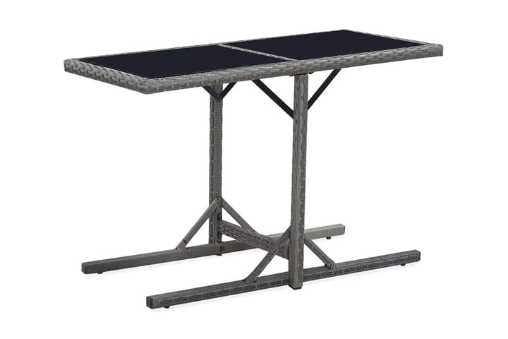 Trädgårdsbord svart 110x53x72 cm glas och konstrotting - Svart - Utemöbler - Välj efter material - Plast