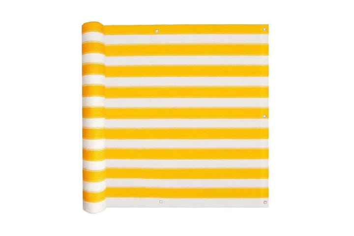 Balkongskärm HDPE 75x400 cm gul och vit - Flerfärgad - Utemöbler & utemiljö - Solskydd - Balkongskydd