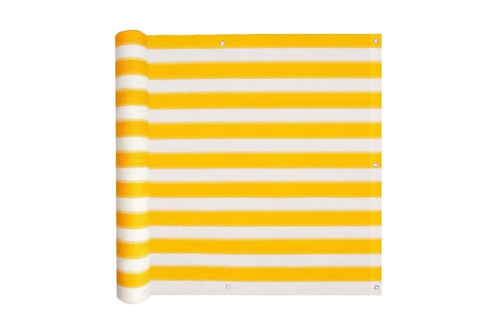 Balkongskärm HDPE 90x600 cm gul och vit - Flerfärgad - Utemöbler & utemiljö - Solskydd - Balkongskydd