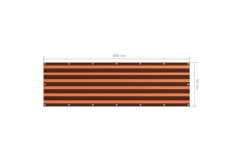 Balkongskärm orange och brun 90x300 cm oxfordtyg - Flerfärgad - Utemöbler & utemiljö - Solskydd - Balkongskydd