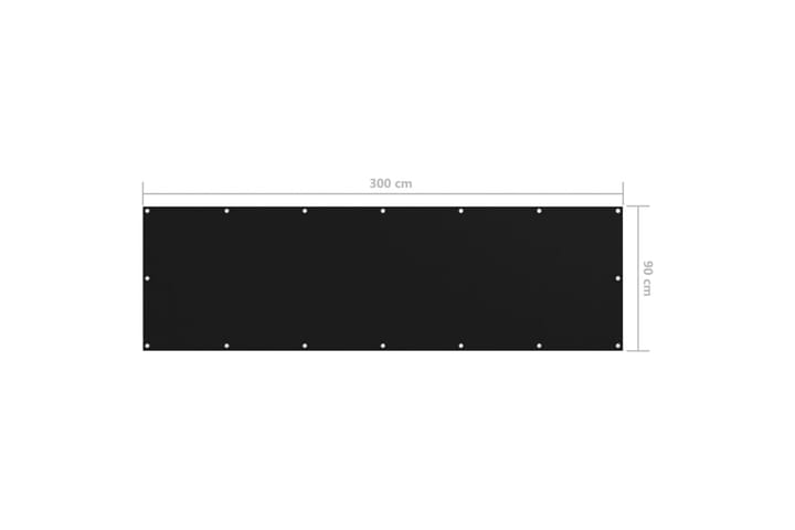 Balkongskärm svart 90x300 cm oxfordtyg - Svart - Utemöbler & utemiljö - Loungemöbler - Loungeset & loungegrupp