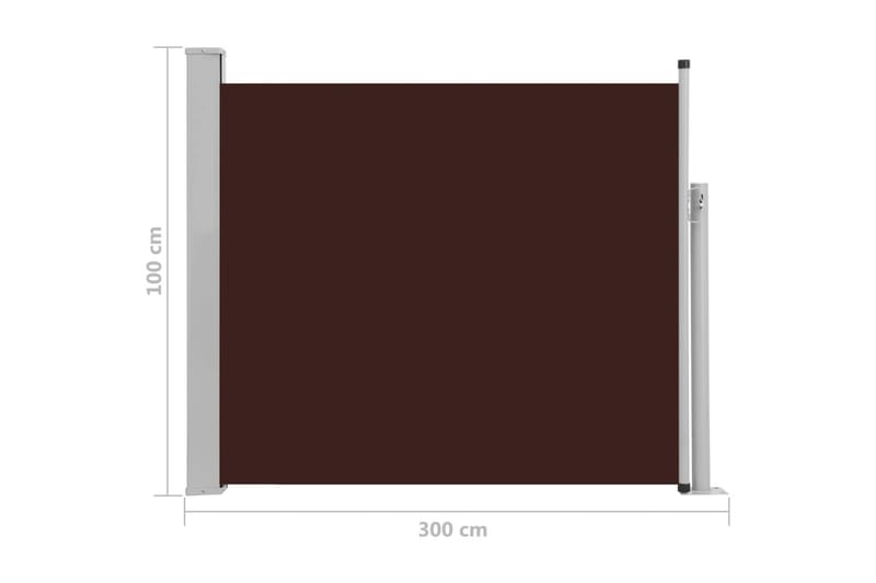 Infällbar sidomarkis 100x300 cm brun - Brun - Utemöbler - Solskydd - Markiser