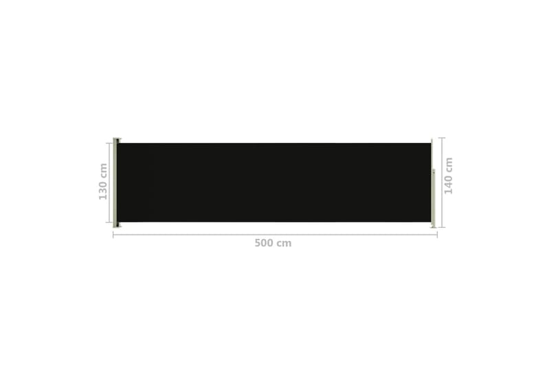 Infällbar sidomarkis 140x500 cm svart - Svart - Utemöbler & utemiljö - Solskydd - Markiser