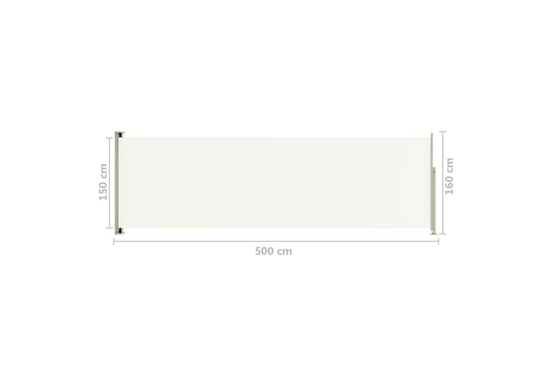 Infällbar sidomarkis 160x500 cm gräddvit - Vit - Utemöbler & utemiljö - Solskydd - Markiser