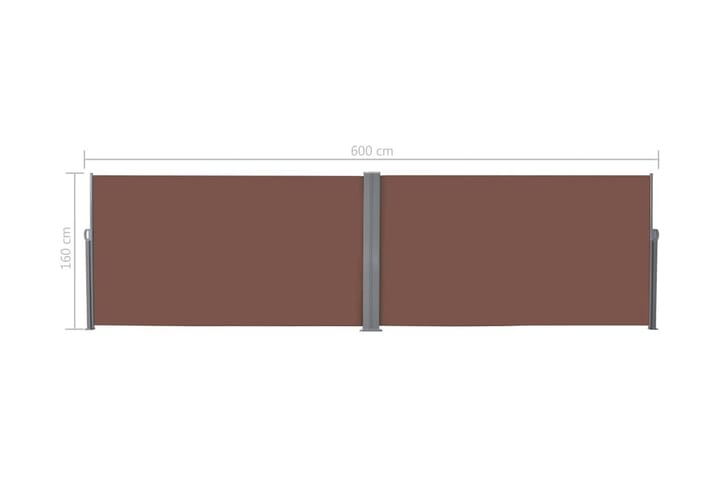 Infällbar sidomarkis 160x600 cm brun - Brun - Utemöbler & utemiljö - Solskydd - Markiser