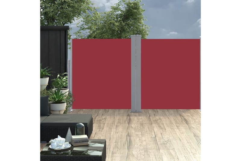 Infällbar sidomarkis 170x600 cm röd - Röd - Utemöbler & utemiljö - Solskydd - Markiser