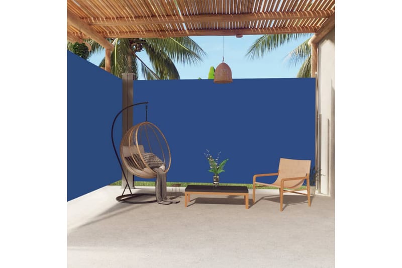 Infällbar sidomarkis 220x600 cm blå - Blå - Utemöbler & utemiljö - Solskydd - Markiser