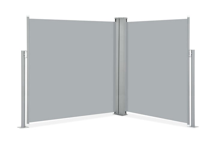 Infällbar sidomarkis dubbel 170x600 cm antracit - Grå - Utemöbler & utemiljö - Solskydd - Markiser - Sidomarkis