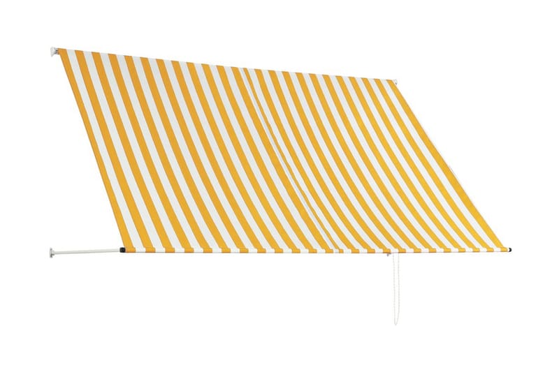 Markis 250x150 cm gul och vit - Flerfärgad - Utemöbler & utemiljö - Solskydd - Markiser - Fönstermarkis