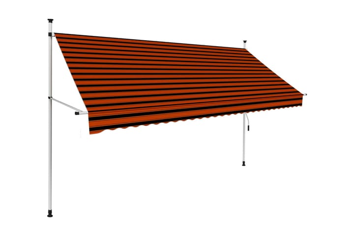 Markis manuellt infällbar 300 cm orange och brun - Flerfärgad - Utemöbler & utemiljö - Solskydd - Markiser