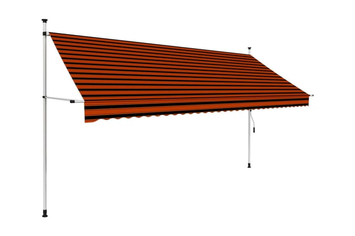 Markis manuellt infällbar 350 cm orange och brun - Flerfärgad - Utemöbler & utemiljö - Solskydd - Markiser - Fönstermarkis