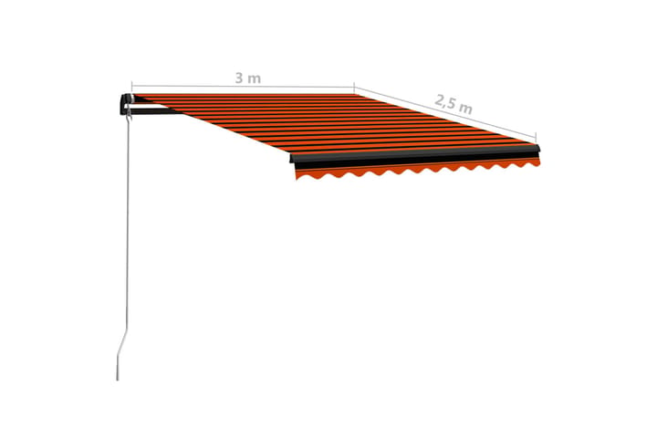 Markis manuellt infällbar med LED 300x250 cm orange och brun - Orange - Utemöbler & utemiljö - Solskydd - Markiser