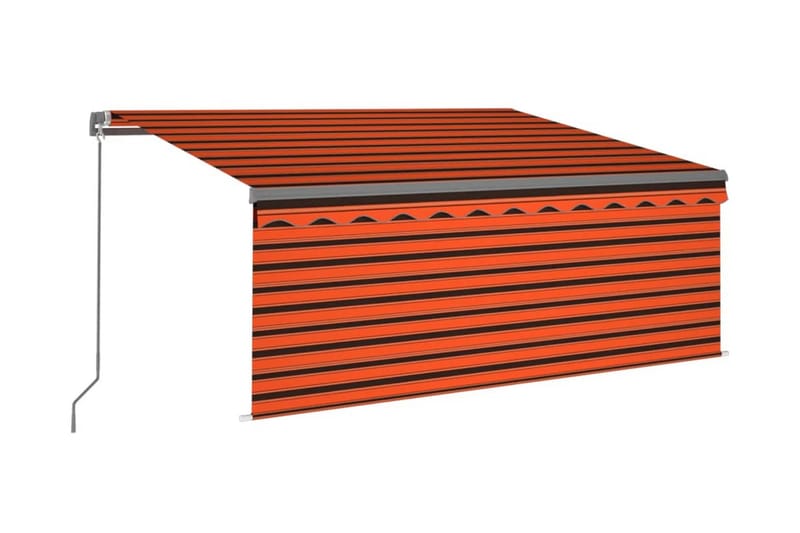 Markis manuellt infällbar med rullgardin 3x2,5m orange och b - Orange - Utemöbler & utemiljö - Solskydd - Markiser