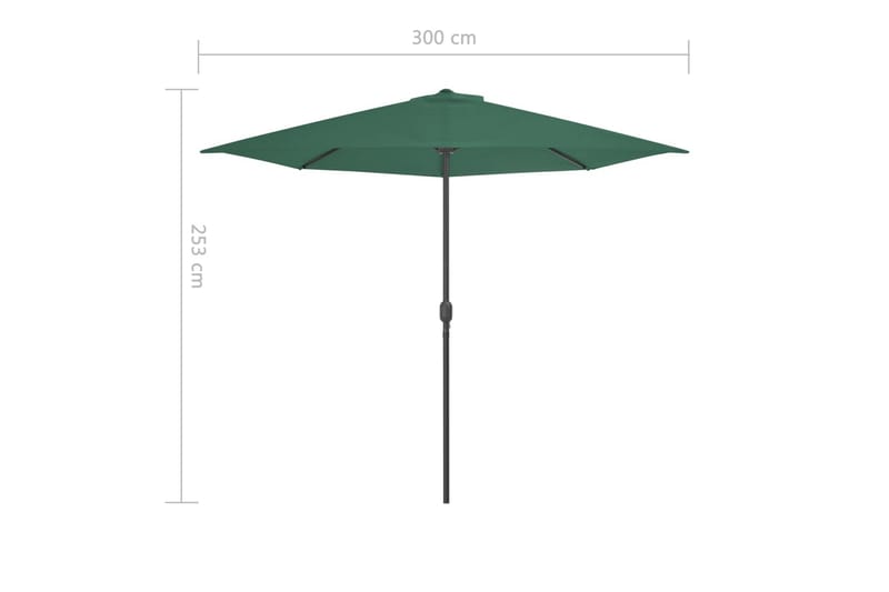 Balkongparasoll med aluminiumstolpe grön 300x150 cm halvrunt - Grön - Utemöbler & utemiljö - Solskydd - Parasoll - Balkongparasoll