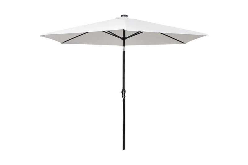Frihängande LED-parasoll 3 m sandvitt - Vit - Utemöbler & utemiljö - Solskydd - Parasoll - Hängparasoll