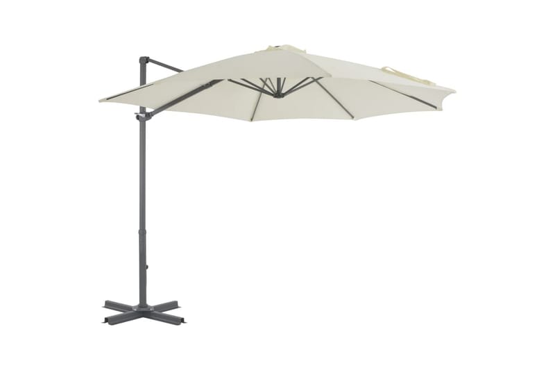 Frihängande parasoll med aluminiumstång 300 cm sandfärgad - Beige - Utemöbler & utemiljö - Solskydd - Parasoll - Hängparasoll