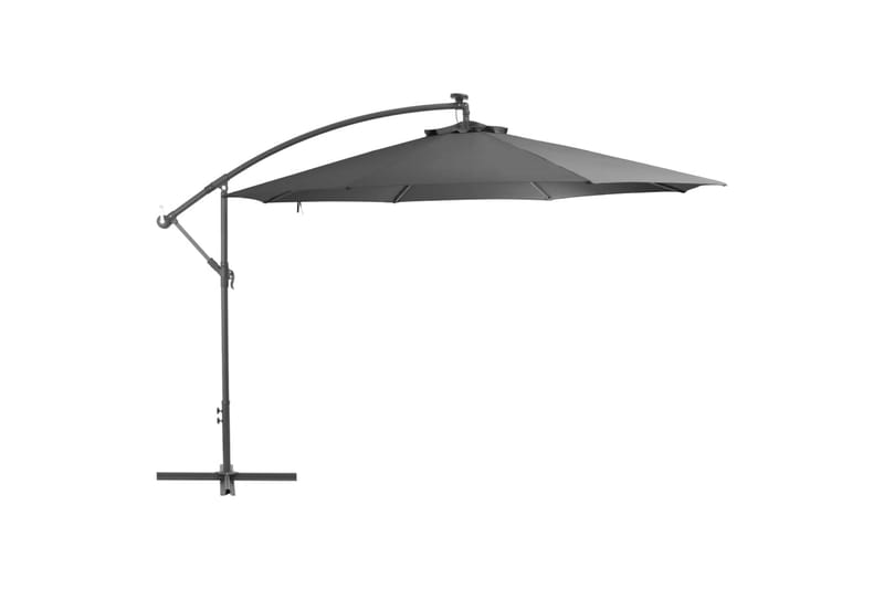 Frihängande parasoll med aluminiumstång 350 cm antracit - Grå - Utemöbler & utemiljö - Solskydd - Parasoll