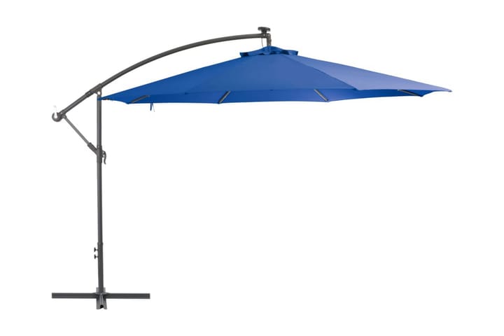 Frihängande parasoll med aluminiumstång 350 cm blå - Blå - Utemöbler & utemiljö - Solskydd - Parasoll - Hängparasoll