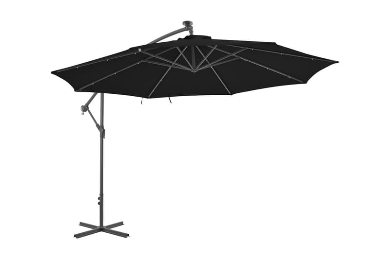 Frihängande parasoll med aluminiumstång 350 cm svart - Svart - Utemöbler & utemiljö - Solskydd - Parasoll - Hängparasoll