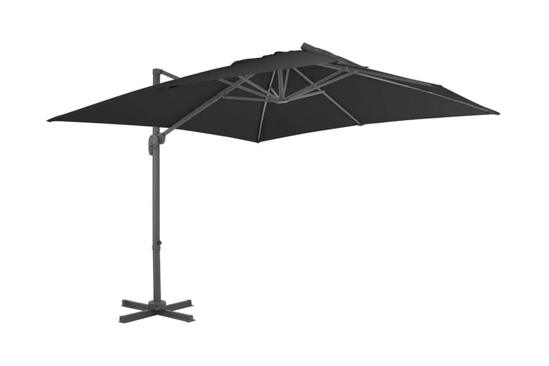 Frihängande parasoll med aluminiumstång 3x3 m svart - Svart - Utemöbler & utemiljö - Solskydd - Parasoll - Hängparasoll