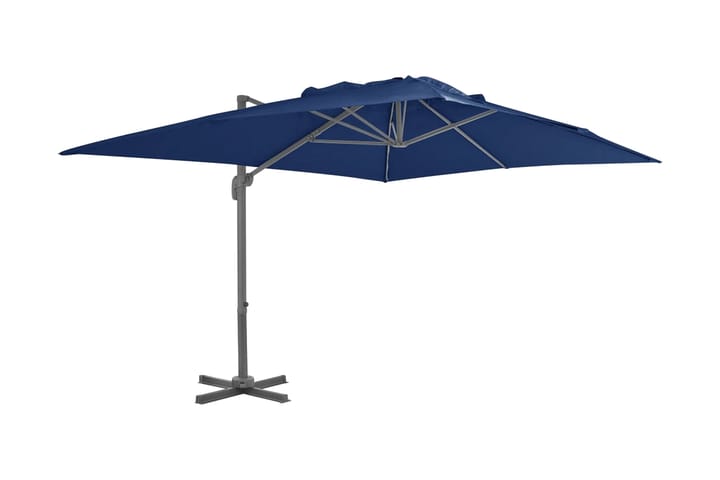 Frihängande parasoll med aluminiumstång 4x3 m azurblå - Blå - Utemöbler & utemiljö - Solskydd - Parasoll - Hängparasoll