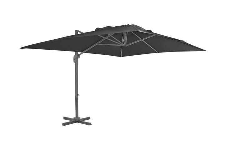 Frihängande parasoll med aluminiumstång 4x3 m svart - Svart - Utemöbler & utemiljö - Solskydd - Parasoll