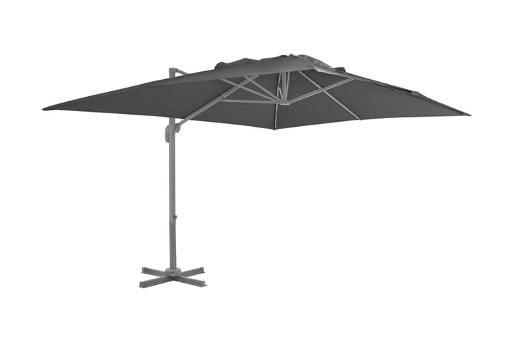 Frihängande parasoll med aluminiumstång antracit 400x300 cm