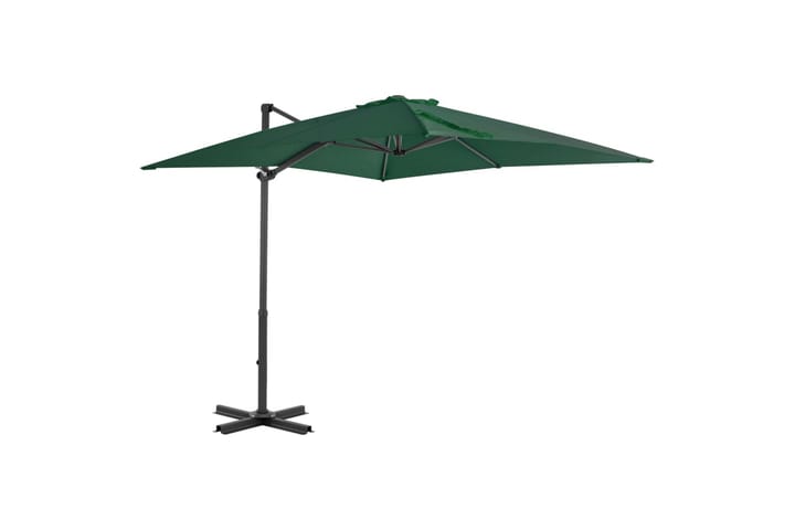 Frihängande parasoll med aluminiumstång grön 250x250 cm - Grön - Utemöbler & utemiljö - Solskydd - Parasoll - Hängparasoll