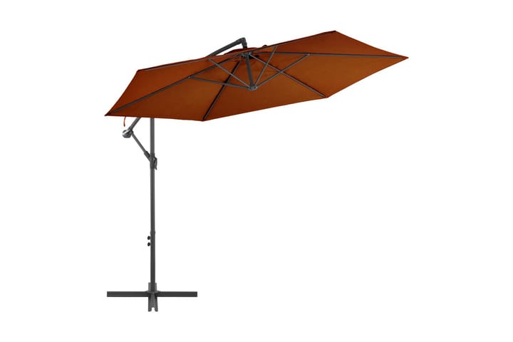 Frihängande parasoll med aluminiumstång terrakotta 300 cm - Brun - Utemöbler & utemiljö - Solskydd - Parasoll - Hängparasoll