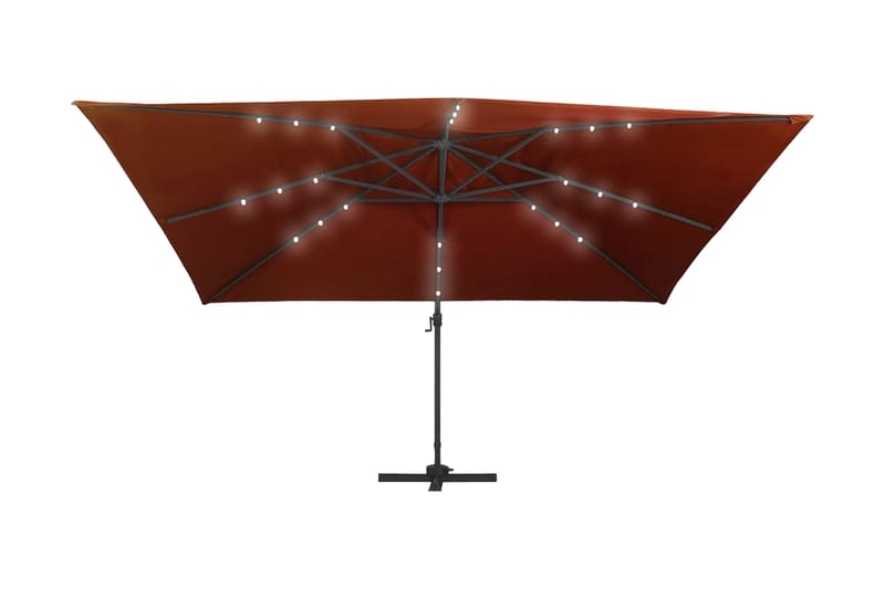 Frihängande parasoll med LED terrakotta 400x300 cm - Terrakotta - Utemöbler & utemiljö - Solskydd - Parasoll