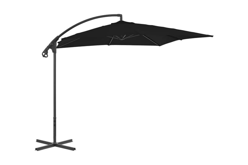 Frihängande parasoll med stålstång 250x250 cm svart - Svart - Utemöbler & utemiljö - Solskydd - Parasoll