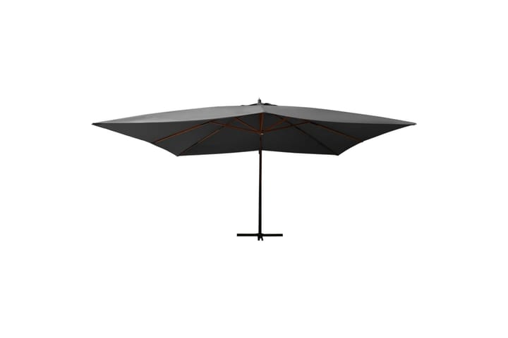 Frihängande parasoll med trästång 400x300 cm antracit - Antracit - Utemöbler & utemiljö - Solskydd - Parasoll - Hängparasoll