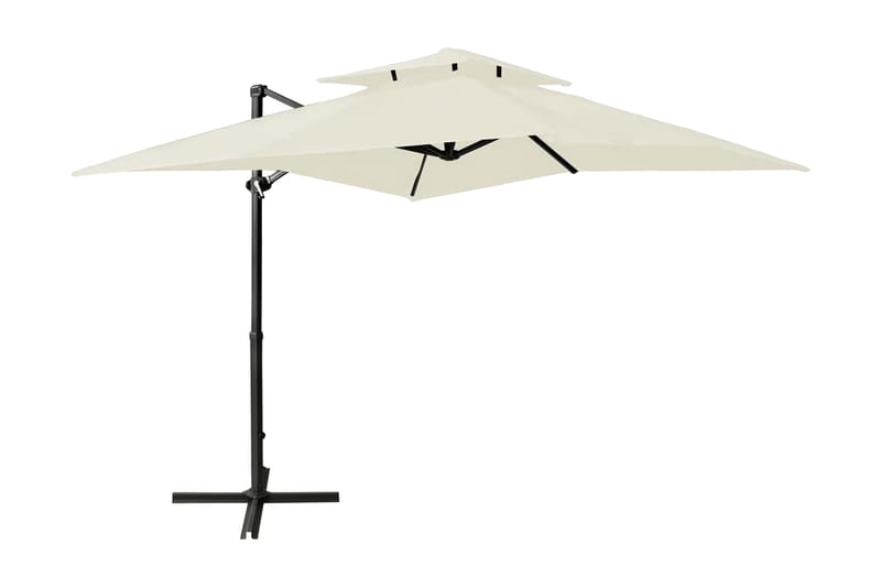Frihängande parasoll med ventilation 250x250 cm sand - Beige - Utemöbler & utemiljö - Solskydd - Parasoll - Hängparasoll